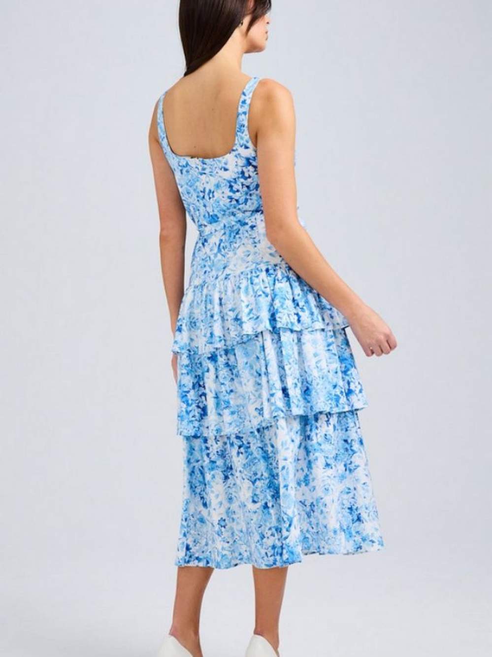 Generation Love Celeste Floral Cotton Poplin Drop Waist Belted Midi Dress NEW - Picture 4 of 4